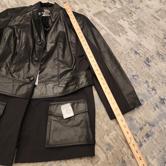 Roamans Genuine Leather Black Jacket Zip Off Hem Women's size 16W New - Picture 16 of 16